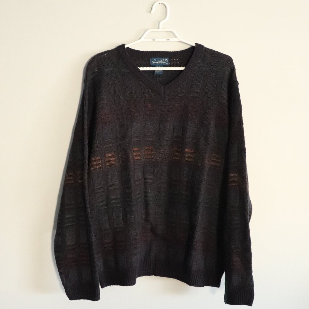 Vntg‎ Arnold Palmer Men's Sz M Multi-Colored Long Sleeve Pullover Crew Sweater